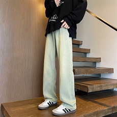 加长版裤子男高个子水洗微喇牛仔裤185cm110直筒KZ008P60加绒70，男装牛仔裤，电商B312