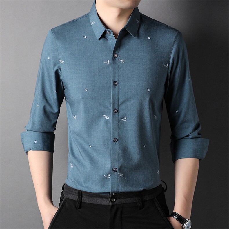 BJ22103男式服装秋季新款衬衫男长袖翻领休闲四季可穿衬衣P60，男装衬衫，电商B360