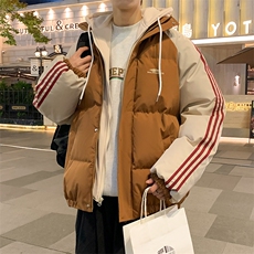 冬季新款韩版假两件宽松大码加厚棉衣外套XZ102B-1-M6636P125，男装棉衣，星座102B-1