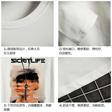 TX3213-P25加绒款-P35纯长袖t恤男大码圆领打底衫体恤网格，男装T恤，电商A040A