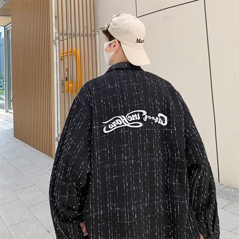 小香风外套男春季日系复古潮牌字母刺绣上衣外套MJ121P55,男装夹克,星座1116-2
