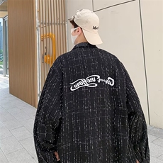 小香风外套男春季日系复古潮牌字母刺绣上衣外套MJ121P55，男装夹克，星座1116-2