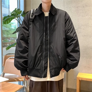 潮男衣柜美式拉链翻领教练飞行夹克男棒球服休闲棉服外套 MC421图片
