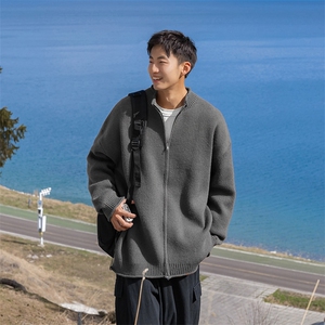 A408-M86025*秋冬重磅新款开衫纯色百搭毛衣外套 P75图片