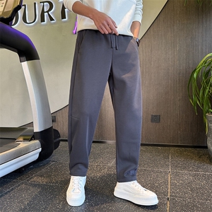 社会小伙秋冬季男士纯色直筒加绒加厚休闲卫裤男C208-6819加绒P65图片