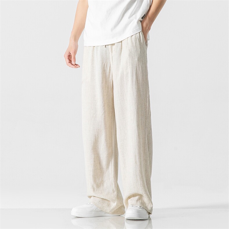 风夏季新款亚麻休闲裤直筒长裤透气棉麻裤子K929-P60，男装休闲裤，星座313B-4（原星座309A-1）