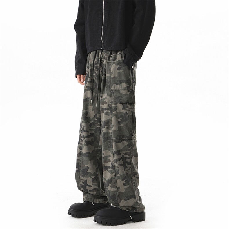 港风纯棉水洗迷彩工装裤休闲裤长裤A014-DY25095-P65控88，男装工装外套，电商A014