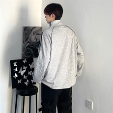 抖音得物高品质二开25秋冬美式高街重磅结构织带高领立领卫衣W66，男装卫衣，电商A486-1