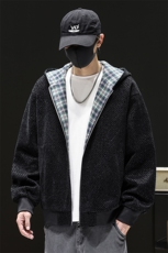 条纹开衫外套男士2025秋季新款连帽衫潮流休闲夹克Q5561-P68，男装夹克，星座610（原A335）