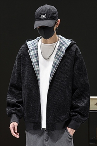 条纹开衫外套男士2025秋季新款连帽衫潮流休闲夹克Q5561-P68图片