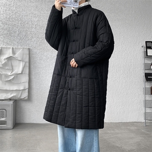 8XL-M风夹棉加厚棉麻复古禅意道袍棉衣中长款MY1704P128控158图片