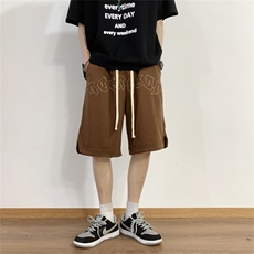 夏季ins潮牌宽松休闲运动五分裤高街西海岸刺绣短裤男K3091-P30，男装休闲裤，星座512-2