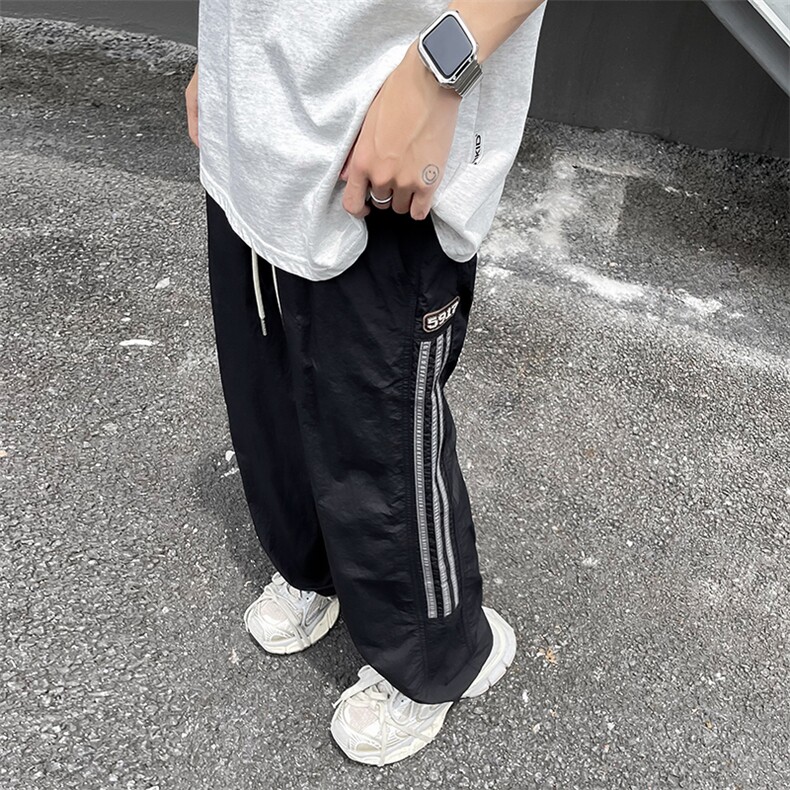 休闲裤男士韩版潮流高街帅百搭拼色2024夏季新款ins长裤K5391-P37,男装休闲裤,星座412-2