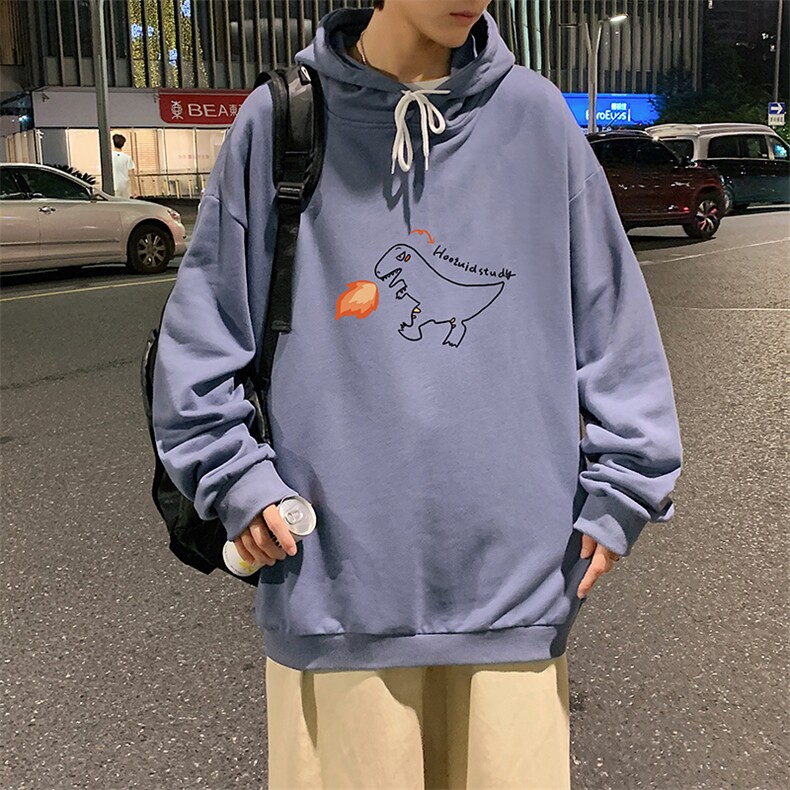 WY2040-P35加绒款-P40纯棉连帽卫衣男大码运动帽衫宽松薄外套男,男装卫衣,电商A040