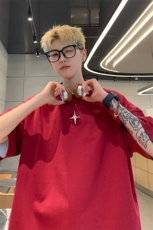 1港风可拆卸四芒星装饰多色大码M-5XL短袖T恤男DT77783P16块特价，男装T恤，星座226-2