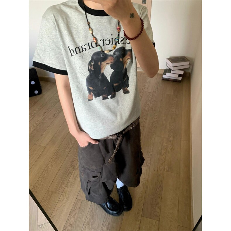 美式复古大口袋阔腿工装七分裤男女休闲宽松百搭潮牌短裤K121,男装牛仔裤,星座1116A（原606A-3）