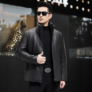 秋冬新款男士真皮羽绒服男面包服立领夹克加厚保暖P660图片