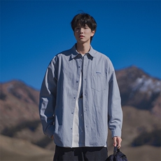 春秋季衬衣男内搭上衣潮宽松白色衬衫长袖男装DX5676P50控88，男装衬衫，电商B413-1