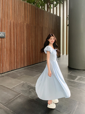 2024法式优雅浅蓝色连衣裙【现货】082-3633P125K188，女装连衣裙，浙宝192（原082）