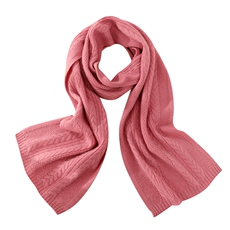 秋冬季羊绒简约休闲百搭时尚七针绞花针围巾，围巾，云暖羊山羊绒