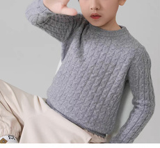 毛衣新款2024秋冬套头短款儿童麻花针织上衣，童装儿童针织衫，沐策羊绒