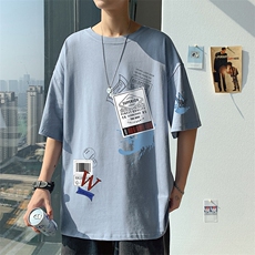 ！2021春夏新款潮流男士纯棉短袖T恤纯棉半袖体恤衫T777P28，男装T恤，电商B220