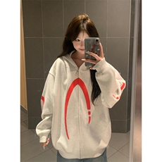 美式复古重磅拉链卫衣男女秋季美式高街嘻哈cleanfit情侣开衫外套，男装卫衣，星座1007（原301D）