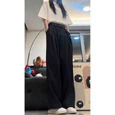 26新款工字褶A字西裤直筒阔腿垂感休闲长裤子潮504-K888-P55控78，男装西裤，星座504