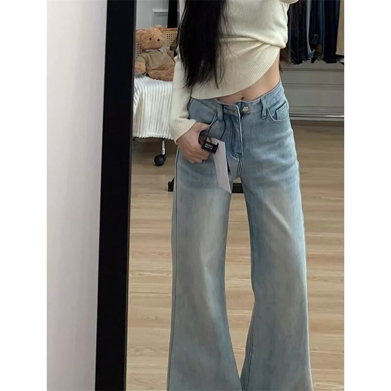 百搭休闲潮流微喇牛仔裤女春秋季新款显瘦时尚喇叭拖地牛仔裤潮,男装牛仔裤,星座506A