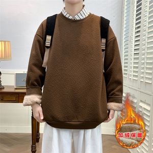 2024冬季套头圆领卫衣男潮流宽松青少年学生休闲外套WY9903P50图片