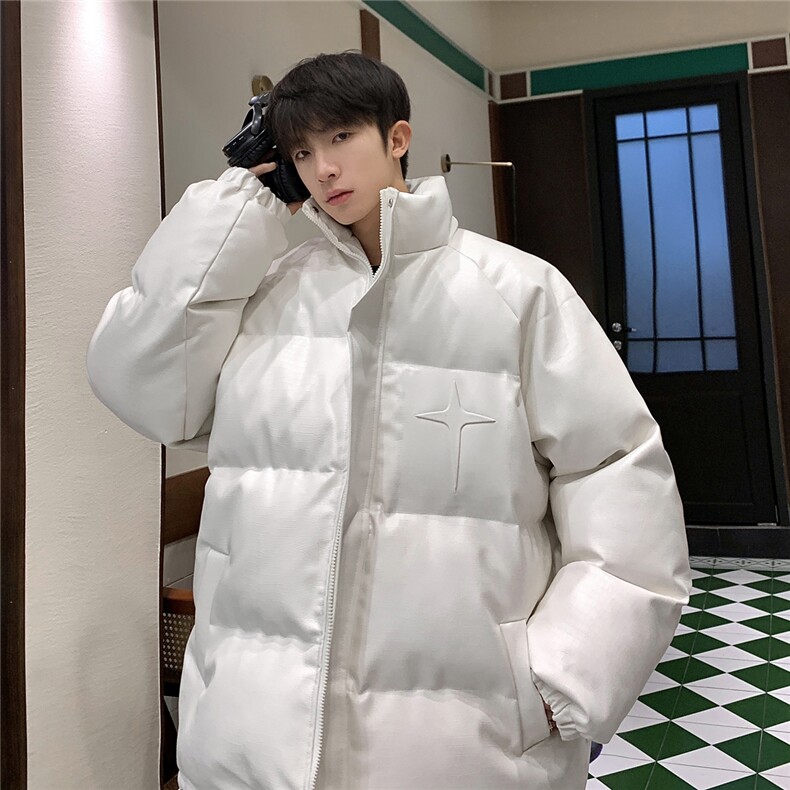 港风鳄鱼纹钢印字母图案设计大码休闲潮流棉衣男MY77727P128控168，男装棉衣，星座227-7