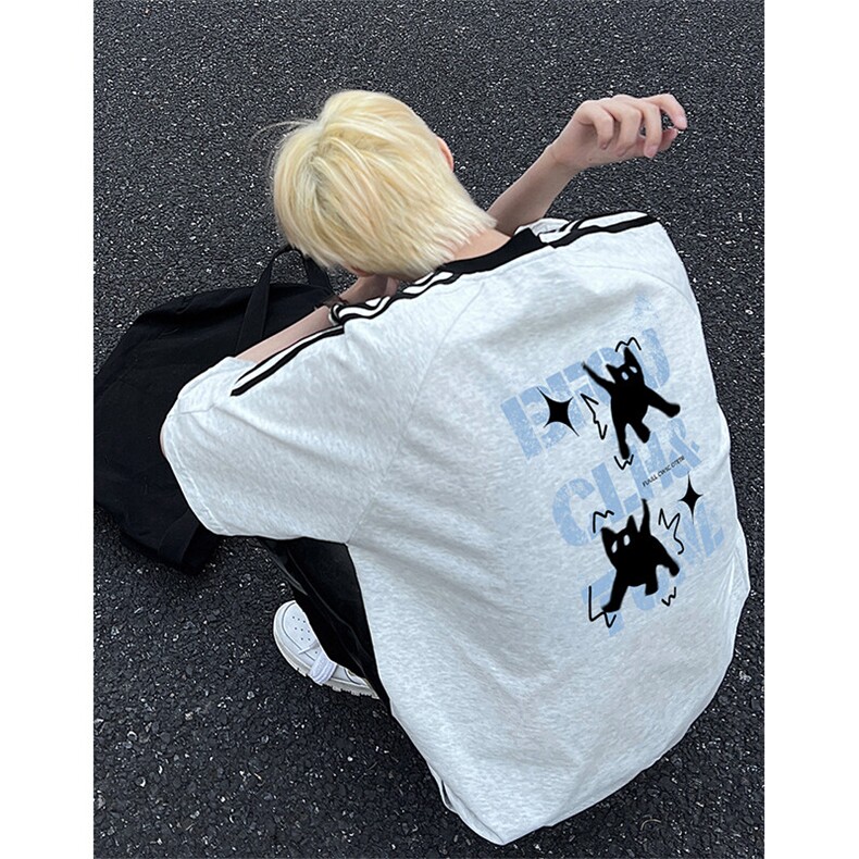 可48小时发货支持抖音得物来样二开重磅美式高街纯棉织带短袖T恤，男装T恤，电商A486