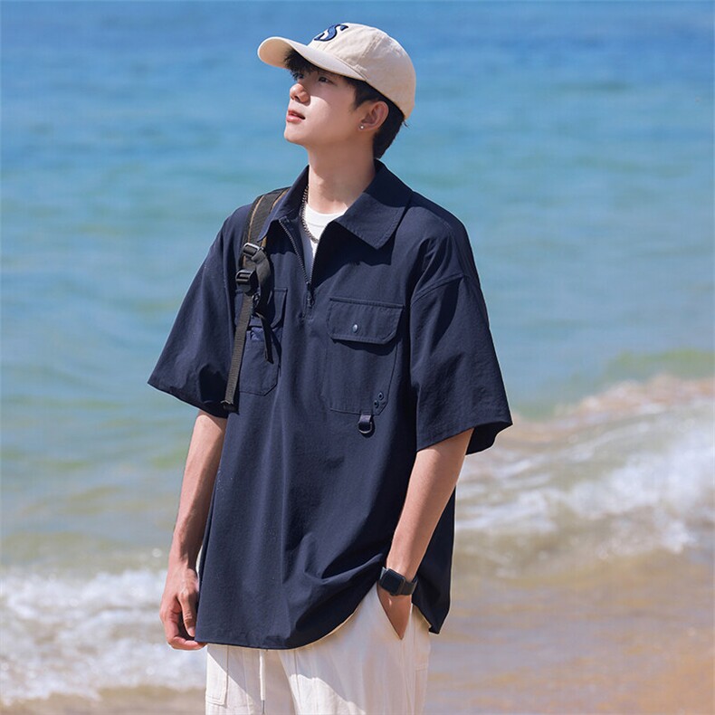 特P40无差价新款夏季时尚百搭衬衫-HC2998日系相机风,男装衬衫,电商A003