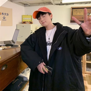 羊羔毛两面穿棉衣外套男士冬季潮流棉服加绒加厚棉袄MY8013-P85图片