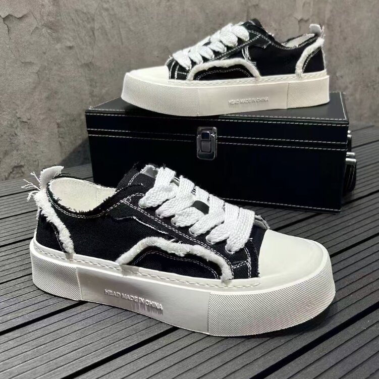 男士小白鞋透气帆布鞋百搭时尚休闲鞋潮板鞋，男鞋帆布鞋，星座1407-6