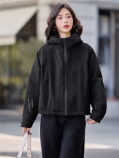 现货2025年冬季新款时尚棉服短款户外派克夹棉外套棉衣，女装棉衣/棉服，悦祺