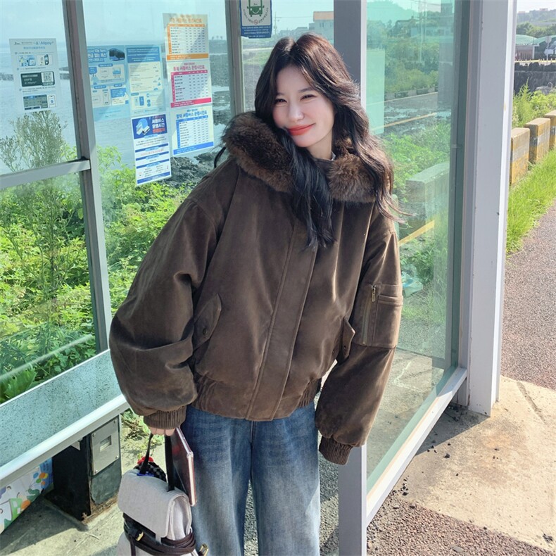 新款！麂皮绒兔毛内胆！2B188-9520-P235-K358,女装棉衣/棉服,2B188