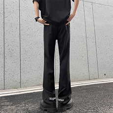 现货刺绣高级感垂坠冰丝西裤直筒微喇休闲西装裤男K766-P50控78，男装西裤，星座205