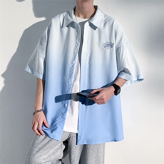 宽松大码渐变色冰丝衬衫短袖男女中性风XZ301AC9911P45控58，男装衬衫，星座301A