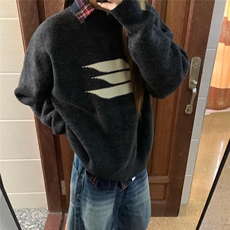 美式时尚高街圆领软糯套头毛衣女秋冬季慵懒风加厚针织上衣，女装针织衫/毛衣，星座506A