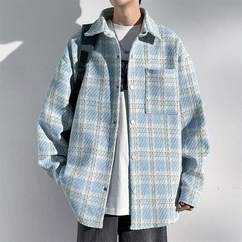 455-P44小香风格子外套男春秋高级感痞帅男装oversize潮牌,女装短外套,电商B323A