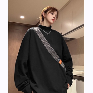 德绒可二开纯色打底衫HD1318-TP18控38半高领男女多色卫衣,连衣裙和半裙怎么搭配图片