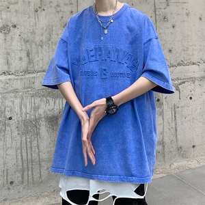 抖音供货、210克现货水洗钢印立体印花短袖T恤 D223A-ST2309-P40图片