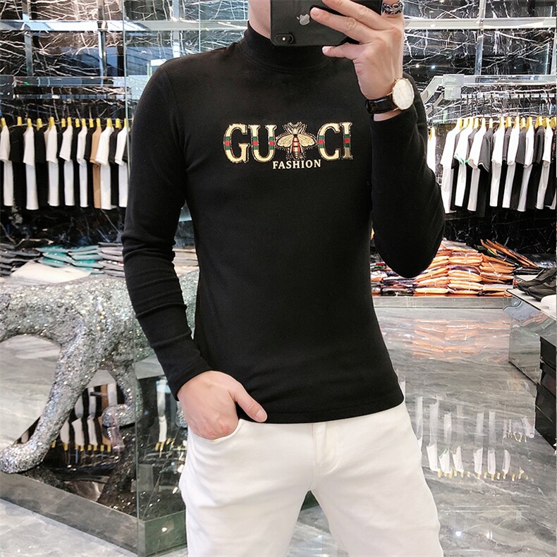 22新款秋冬潮牌男简欧大码圆领双面德绒打底衫长袖A-803-P53,男装T恤,电商A227B（原钱塘4066-1）