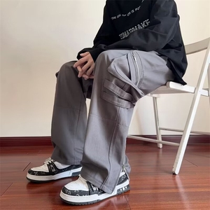 工装休闲裤男士韩版潮流高街帅口袋百搭2024夏季ins长裤K5229-P48图片
