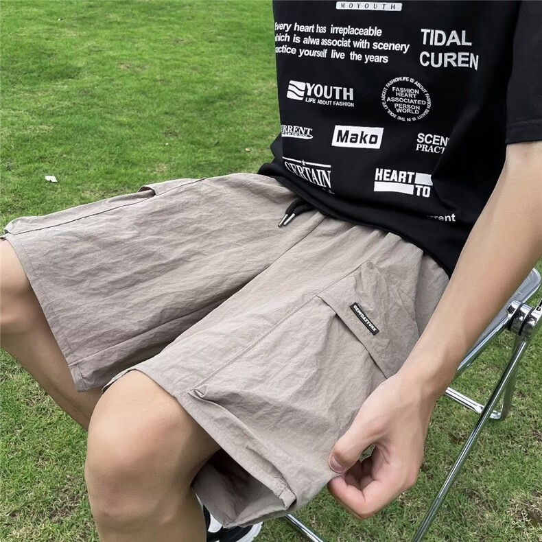 机能工装短裤男士夏季宽松裤衩美式潮牌休闲速干五分裤子ED51-P28,男装休闲裤,星座1008