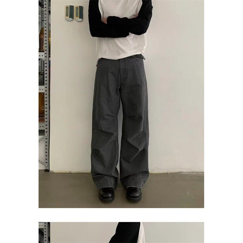 D78-P56窄版阔腿牛仔裤女原色防掉色宽松直筒拖地长裤,男装牛仔裤,星座617A-1（原B318A）