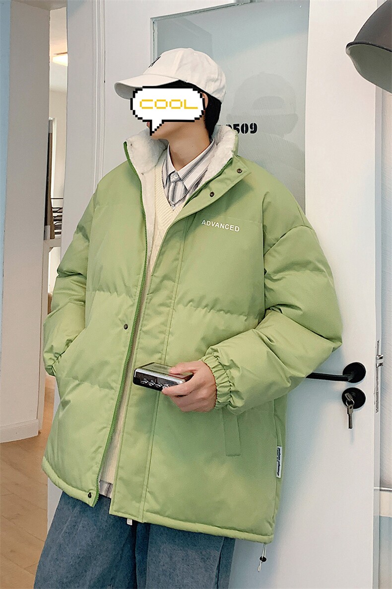 新款男百搭设计感纯色潮流情侣港风棉衣M066-P90控148,男装棉衣,星座717