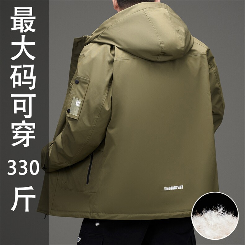 新标90绒加肥加大羽绒服外套男士特大号羽绒服大衣SH89513-P388,男装羽绒服,钱塘723