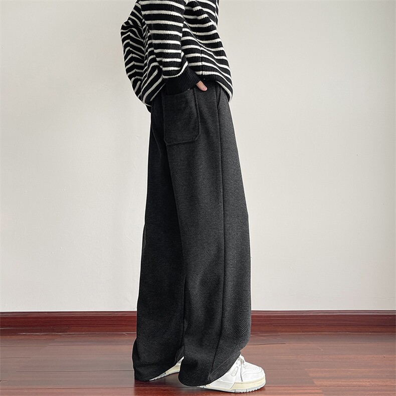 YK86119-P45聚酯纤维人字纹秋冬美式复古运动裤子,女装休闲裤,电商A086-1
